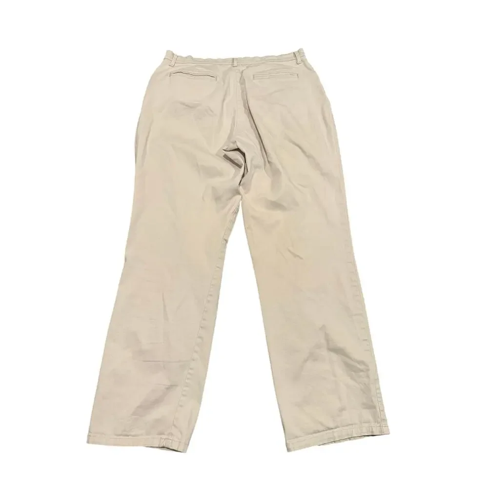 Lee Women's Parchment All Day Relaxed Fit Straight Leg Khaki Pants Size 10